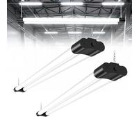 Viugreum 4FT LED Batten Light 2 Packs, Waterproof Plug in Ceiling Lights, Daylight 6500K T8 Strip Light 42W 5000 Lumen Shed Lights, 1.5M Cable with Switch for Garage Loft Workshop Office Warehouse