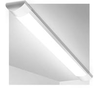 Viugreum 4ft LED Batten Light, Ceiling Tube Light, 6000K Cold White, 230V, 40W, 4800 Lumen, 130 °Beam Angle, Ceiling Light for Office, Living Room, Bathroom, Kitchen, Garage, Warehouse