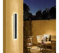 Viugreum 60cm Outdoor Wall Lights 2 Packs, 3000K Warm White Long Outside Indoor Wall Sconce Strip Lamp, IP65 Waterproof Wall Lighting Fixtures Exterior for Garden Living Room Patio Hallway Bar