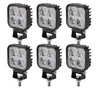 Viugreum 6pcs 12W Mini Ultr Thin LED Work Light, 960lm Spot Beam 12V 24V Offroad Fog Lamps for Car Tractor Truck SUV ATV Boat Motorcycle Excavator