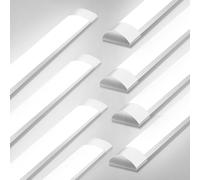 Viugreum 8 Packs 4FT LED Batten Light 40W, 115cm Office Ceiling Tube Lights, 6000K Cold White, 180 °Beam Angle, Low Profile Ceiling Light Strip for Living Room, Workshop, Kitchen, Garage, Warehouse
