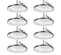 Viugreum 8 Packs 500W UFO LED High Bay Light, 50000LM Commercial Bay Lighting Coolwhite 6500K, IP65 Waterproof AC 85-265V LED Warehouse Lamp Shop Garage Light for Factory Workshop Gym