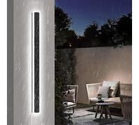 Viugreum Outdoor Wall Lights 24W 80CM Long Outside Indoor 6500K Cold White Black Wall Sconce Strip Lamp IP65 Waterproof Wall Lighting Fixtures Exterior for Garden Living Room Patio Hallway Bar