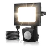 Viugreum Security Light Outdoor, 10W 1000LM Motion Sensor Floodlight, 3000K PIR Sensor Flood Lights IP66 Waterproof, Outdoor Wall Light Flood Lamp for Garden, Backyard, Garages(50cm Cord)