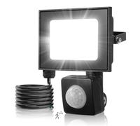 Viugreum Security Light Outdoor, 10W 1000LM Motion Sensor Floodlight, 6500K PIR Sensor Flood Lights IP66 Waterproof, Outdoor Wall Light Flood Lamp for Garden, Backyard, Garages(50cm Cord)