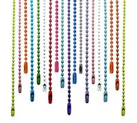 VIUJUH 150 Pcs 100mm 4" Bead Chain with Ball Connector Clasp - 2.4mm Diameter Keychain Rings Metal Nickel Dog Tag Chain (Colorful)