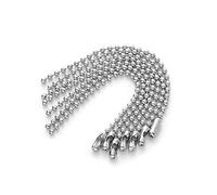 VIUJUH 150 Pcs 100mm 4" Bead Chain with Ball Connector Clasp - 2.4mm Diameter Keychain Rings Metal Nickel Dog Tag Chain (Silver)