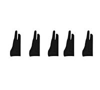 Viupolsor 5 Pack Artist Gloves for Digital Drawing Glove Two Thicken Palm Rejection Glove for Graphics Pad (S)