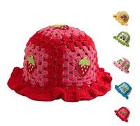 VIUXL Strawberry Shortcake Hat, Women's Strawberry Shortcake Costume Hat, Red Strawberry, One Size Fits All