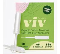 Viv Combo Organic Cotton Tampons, 18ct: 9ct Regular Absorbency, 9ct Super Absorbency