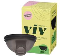 Viv for Your V Large Premium Menstrual Disc for Heavy Flow, Ring Stem Easy Removal, Soft Tampon Alternative for Active Lifestyle, Comfortable 12 Hour Wear, Medical-Grade Silicone Reusable Period Cup