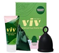 Viv For Your V Premium Soft Menstrual Cups Kit, Flexible Small Period Cup, Pull Tab Ring for Easy Removal, Cleansing Gel Wash, Travel Pouch, Comfortable 12 Hour Wear, Reusable, Medical Grade Silicone