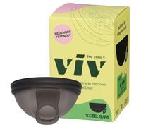 Viv for Your V Small-Medium Premium Menstrual Disc, Heavy Flow, Ring Stem Easy Removal, Soft Tampon Alternative for Active Lifestyle, Comfortable 12-Hr Wear, Medical-Grade Silicone Reusable Period Cup