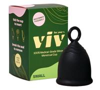 Viv for Your V Small Premium Menstrual Cups, Ring Stem for Easy Removal, Soft Tampon Alternative for Active Lifestyle, Comfortable 12 Hour Wear, Medical-Grade Silicone Reusable Period Cup