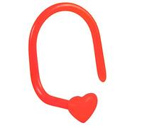 viva-adorno 0,8mm Nose Stud Nose Piercing Curved Flexible Heart Bioflex Plastic Z467hz - Red