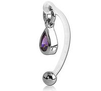Viva-adorno Intimate Piercing Kvv Christina Bioflex Piercing Banana Crystal Drop Pendant Belly Button Piercing Z550, Purple