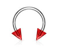 viva-adorno Universal Horseshoe Piercing Surgical Steel 316L uv Lace Septum, Lips, Eyebrow, Nose Z305 - Red