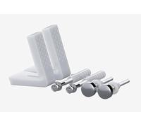Viva Angled Toilet Pan Fixing Kit, Chrome, Plastic, Octagonal Brackets for Bathroom Fixings