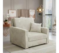 Viva Bis I Premium Sofa Bed Armchair With Storage For Lounge Chipboard Polyurethane Foam 103X85X98Cm Cream