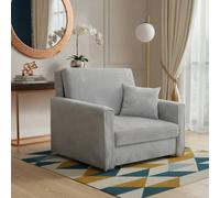 Viva Bis I Premium Sofa Bed Armchair With Storage For Lounge Chipboard Polyurethane Foam 103X85X98Cm Light Grey