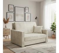 Viva Bis Ii Premium Upholstered Sofa Bed For Living Room With Storage Chipboard Frame 133X85X98Cm Cream