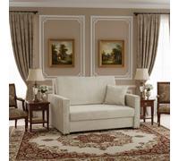 Viva Bis Ii Premium Upholstered Sofa Bed In Living Room Chipboard Frame Foam Wave Spring 133X85X98Cm Cream