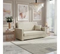 Viva Bis Iii Premium Sofa Bed For Living Room Chipboard Frame Polyurethane Foam Wave Springs 153X85X98Cm Cream