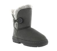 VIVA Button Winter Snow Rain Cosy Casual Warm Boots - Grey - 10
