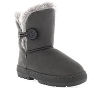VIVA Button Winter Snow Rain Cosy Casual Warm Boots in Grey | Size: 1 Viva Grey 1