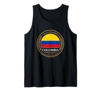 Viva Colombia Independencia 1810 Heritage Crest Flag Tank Top
