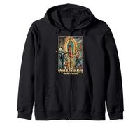 Viva Cristo Rey Guadalupe Catholic Cristeros Zip Hoodie