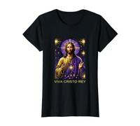 Viva Cristo Rey Roman Catholic Jesus Christ The King Value Graphic T-Shirt, Women, Black, L