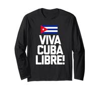 Viva Cuba Libre Libertad Flag Long Sleeve T-Shirt