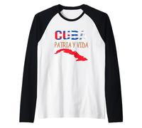 Viva Cuba Libre Patria Y Vida Cuba Flag Cuban Revolution Raglan Baseball Tee