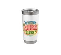 Viva Cuba Libre Retro Design Vintage Cuban Typography Stainless Steel Insulated Tumbler
