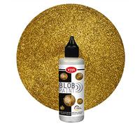 Viva Decor® Blob Paint Glitter (Gold, 90 ml) Ready-to-Use Paints for Blob Painting/Dot Painting Art - Dotting Tool for Canvas, Mandala etc. - Made in Germany