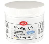 Viva Decor® Fine Structure Paste (1200 g, White) Matte, Very Fine-Grain Impasto Paste Water-Based for Relief-like to Plastic Surface Structure, for Creative and Artists