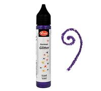 Viva Decor® German Glitter (Purple, 28 ml) Glitter Glue - Coloured Glitter Pens in Transparent Effect Paste - Craft Glitter Pen - Window Colour Glitter Pen - Glitter Pens Children