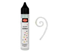 Viva Decor German Glitter, Synthetic Material, White, 12 x 2.1 x 2.1 cm