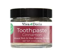 Viva Doria Fluoride Free Natural Mineralizing Toothpaste - Cinnamon, 3 oz glass jar
