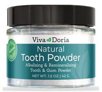 Viva Doria Natural Tooth Powder | Remineralizing | Mint Flavor | 42g Glass Jar