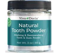 Viva Doria Natural Tooth Powder | Remineralizing Teeth Whitening Powder | Toothpaste Power | Breath Freshener | Refreshing Mint Flavor | 85g Glass Jar