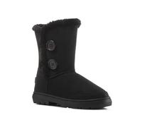 VIVA Freya: Women's Double Button Faux Fur Lining Mid-Calf Winter Boots in Black | Size: 7 Viva Black 7
