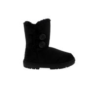 Holly Womens Waterproof Winter Snow Boots - Faux Fur Lined Warm Calf Boot with Side Button - Non Slip Sole, Insulated, Outdoor Walking Footwear - Black - UK8/41