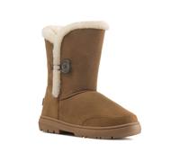 VIVA Freya: Women's Single Button Faux Fur Lining Mid-Calf Winter Boots in Tan | Size: 9 Viva Tan 9