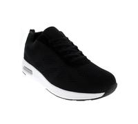 Get Fit Men’s Air Cushioned Running Trainers - Lightweight Breathable Gym Shoes with Shock Absorbing Sole - Comfortable Lace-Up Athletic Walking Sneakers - Black/Black/White - 8