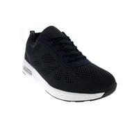 Get Fit Men’s Air Cushioned Running Trainers - Lightweight Breathable Gym Shoes with Shock Absorbing Sole - Comfortable Lace-Up Athletic Walking Sneakers - Navy/White - 9