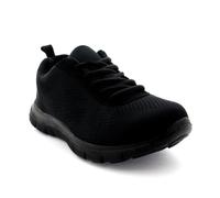 VIVA Get Fit Mens Mesh Running Trainers Athletic Walking Gym Shoe Sport Run - 10 - Black/Black