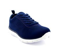 Get Fit Men’s Lace-Up Running Trainers - Lightweight Breathable Mesh Sports Shoes with Cushioned Sole - Comfortable Athletic Sneakers for Gym, Jogging & Everyday Wear - Navy - 11