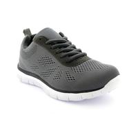 VIVA Get Fit Mens Mesh Running Trainers Athletic Walking Gym Shoe Sport Run - 7 - Grey